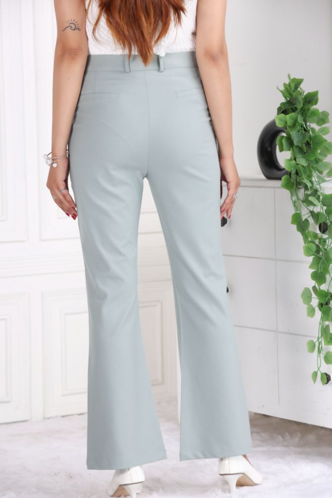 Light olive formal flare pants with spandex [Bootcut flare] - Formal flare pants