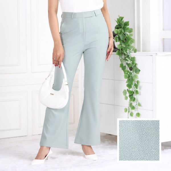 Light olive high waist formal flare pants with spandex [Bootcut flare] - Formal flare pants