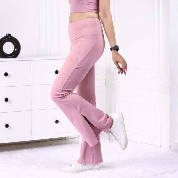 Light pink Active Flare with Slit Pants - Active flare with slit pants