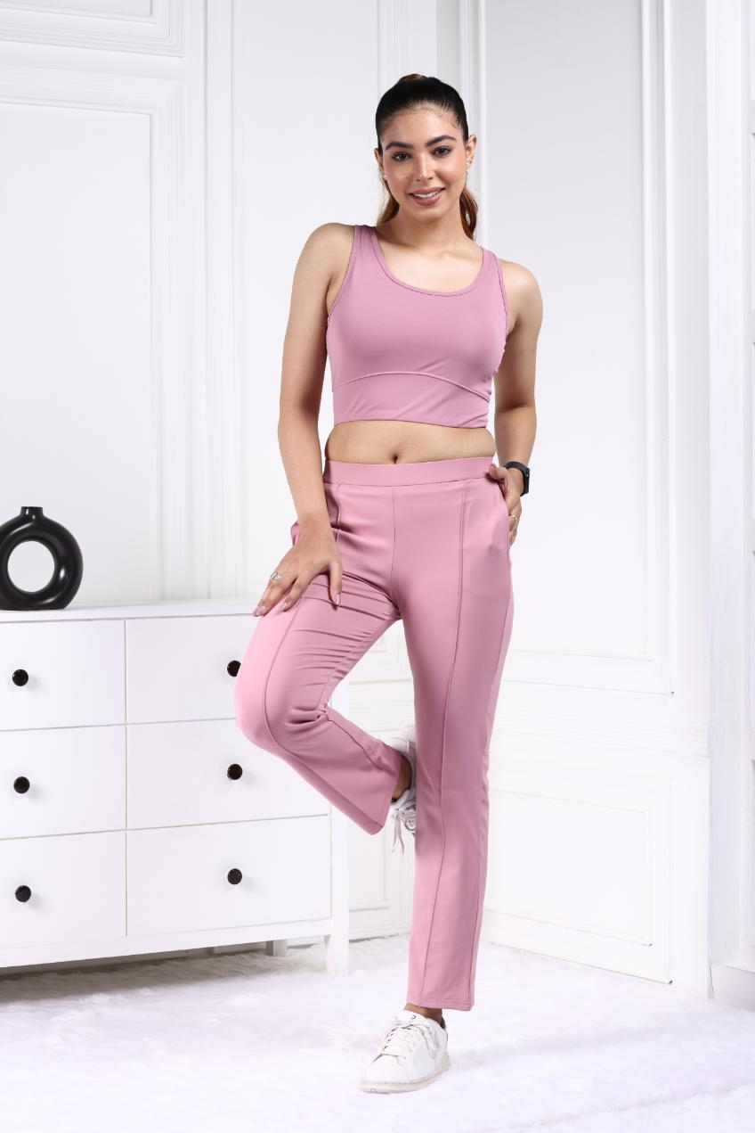 Light Pink Active Yoga Pant Straight fit - Active cigarette pencil pants