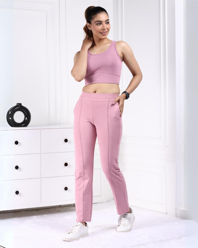 Light Pink Active Yoga Pant Straight fit - Active cigarette pencil pants