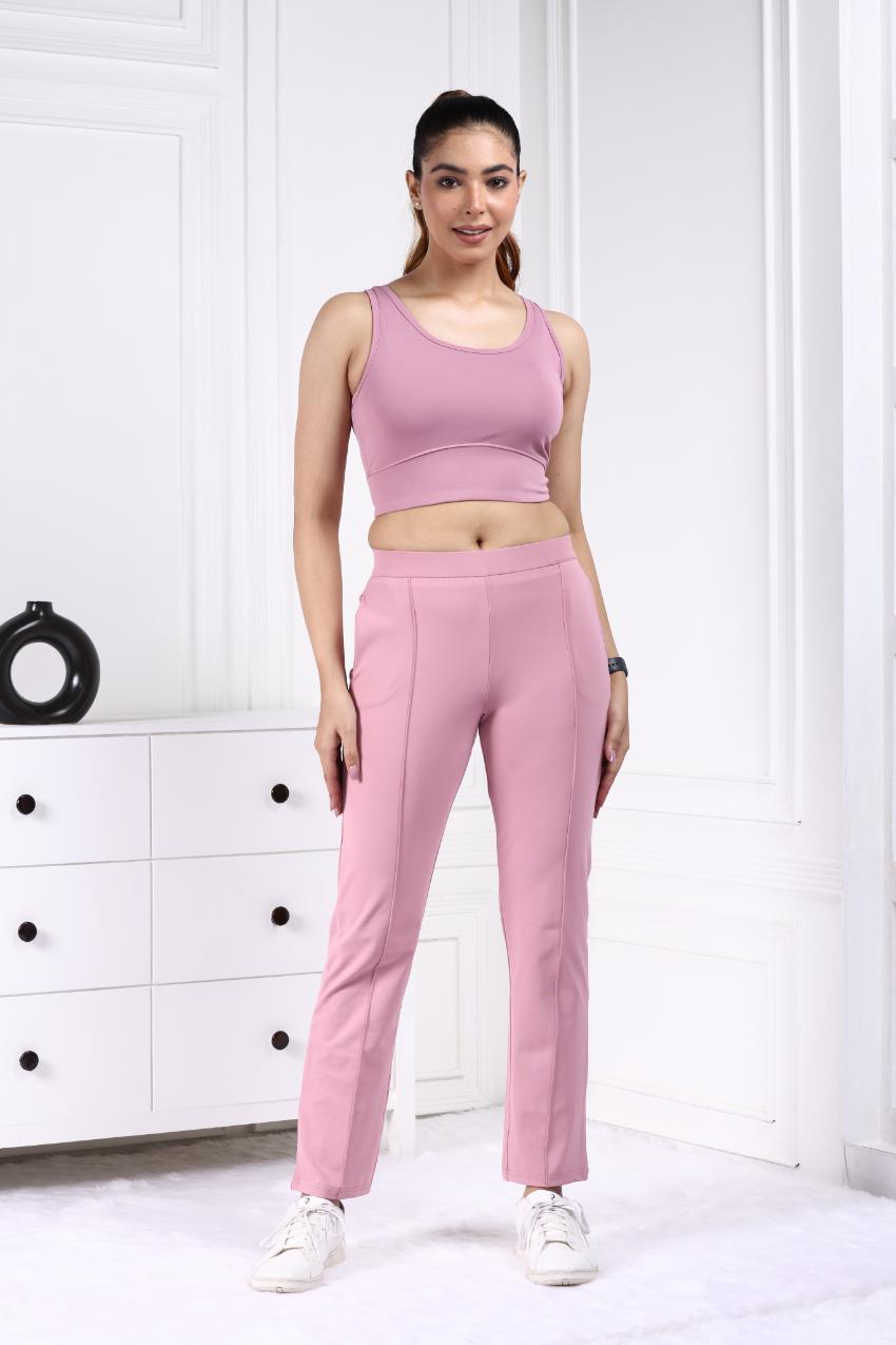 Light Pink Active Yoga Pant Straight fit - Active cigarette pencil pants