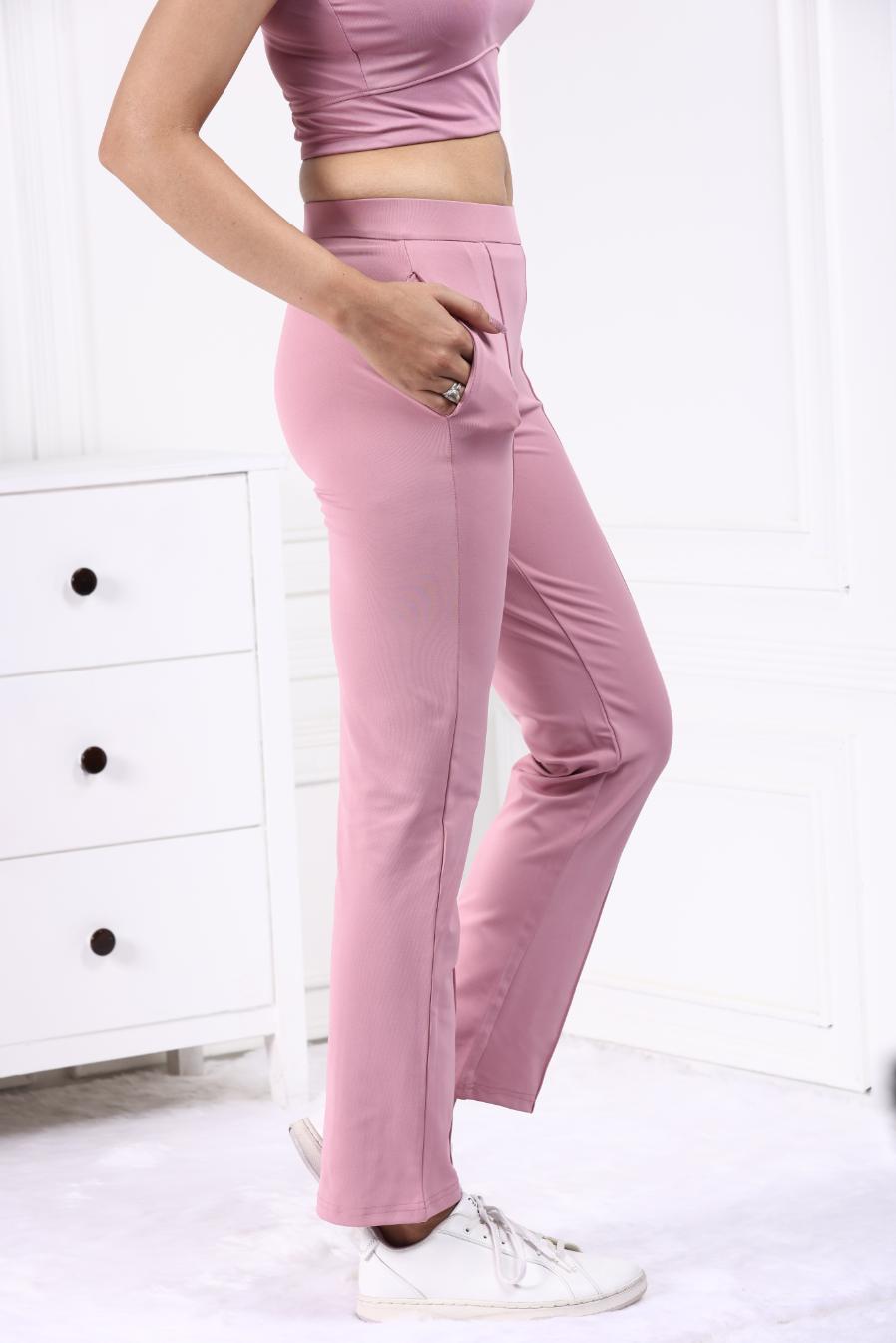 Light Pink Active Yoga Pant Straight fit - Active cigarette pencil pants