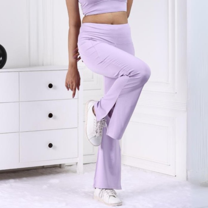 Lilac Active Flare with Slit Pants - Active flare with slit pants