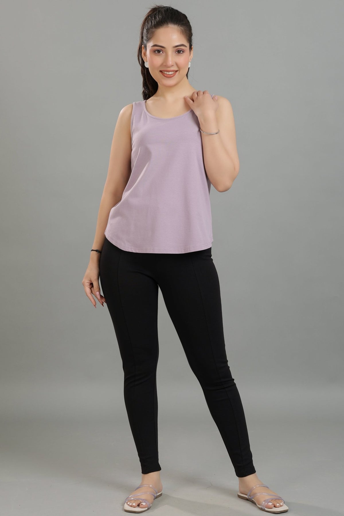 Lilac Cotton vest [100% Cotton spandex] -Cotton vest