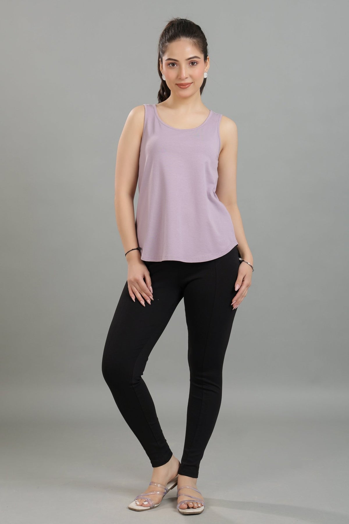 Lilac Cotton vest [100% Cotton spandex] -Cotton vest