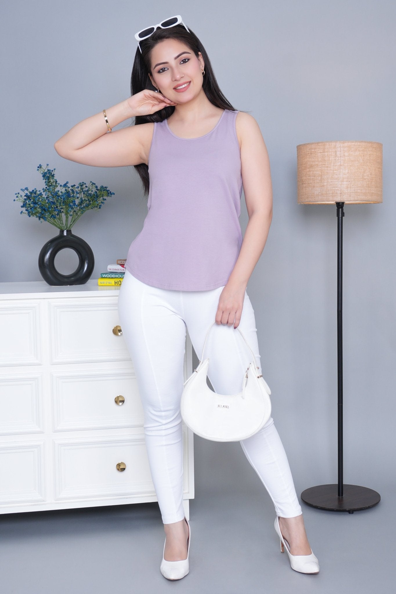 Lilac Cotton vest [100% Cotton spandex] - Cotton vest