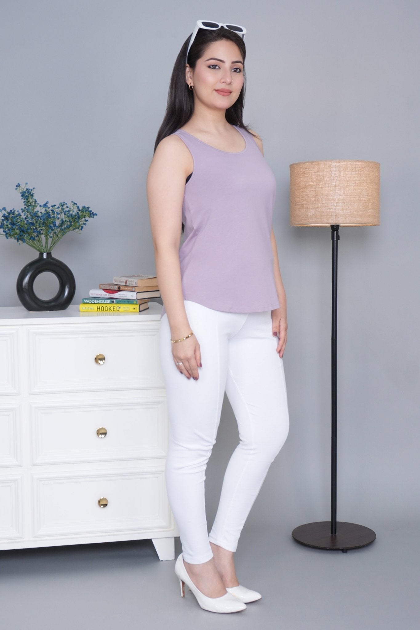 Lilac Cotton vest [100% Cotton spandex] - Cotton vest