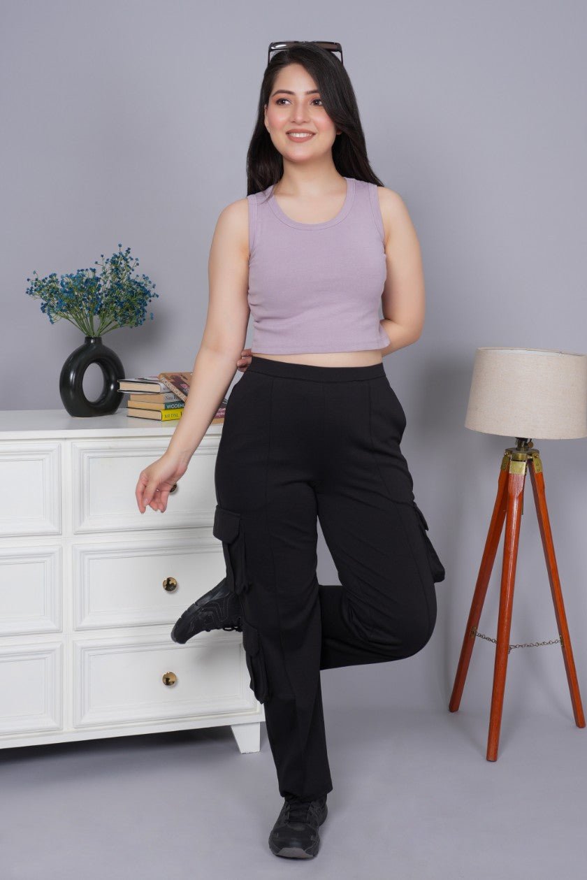 Lilac Rib Crop Vest [ 100% USA HQ Cotton, 280 GSM non transparent fabric ] - Rib crop vest