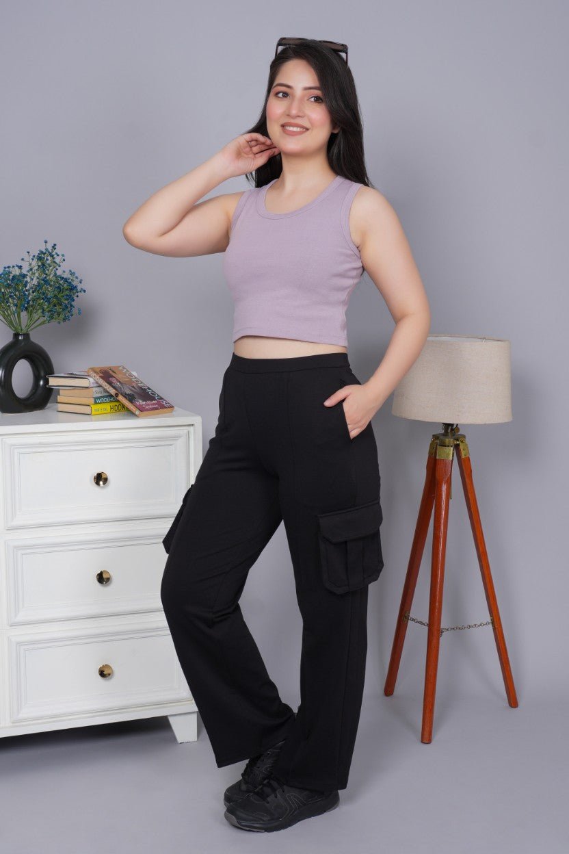 Lilac Rib Crop Vest [ 100% USA HQ Cotton, 280 GSM non transparent fabric ] - Rib crop vest