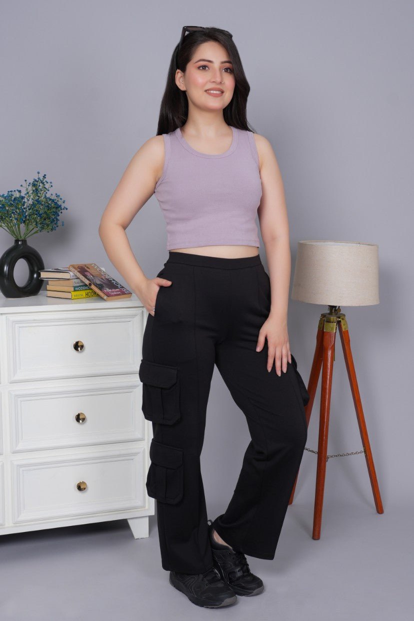 Lilac Rib Crop Vest [ 100% USA HQ Cotton, 280 GSM non transparent fabric ] - Rib crop vest