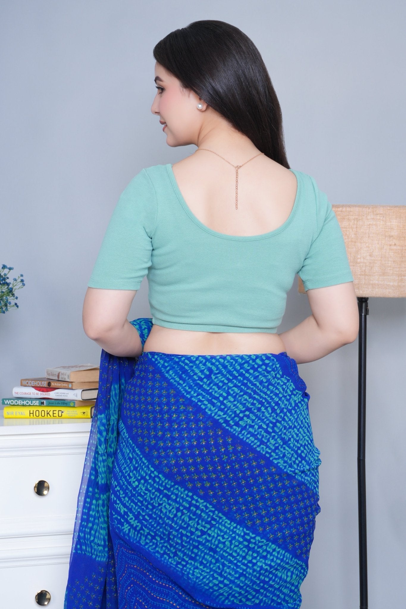 London Forest Rib Blouse [ 100% USA HQ Cotton, 280 GSM non transparent fabric ] - Rib blouse