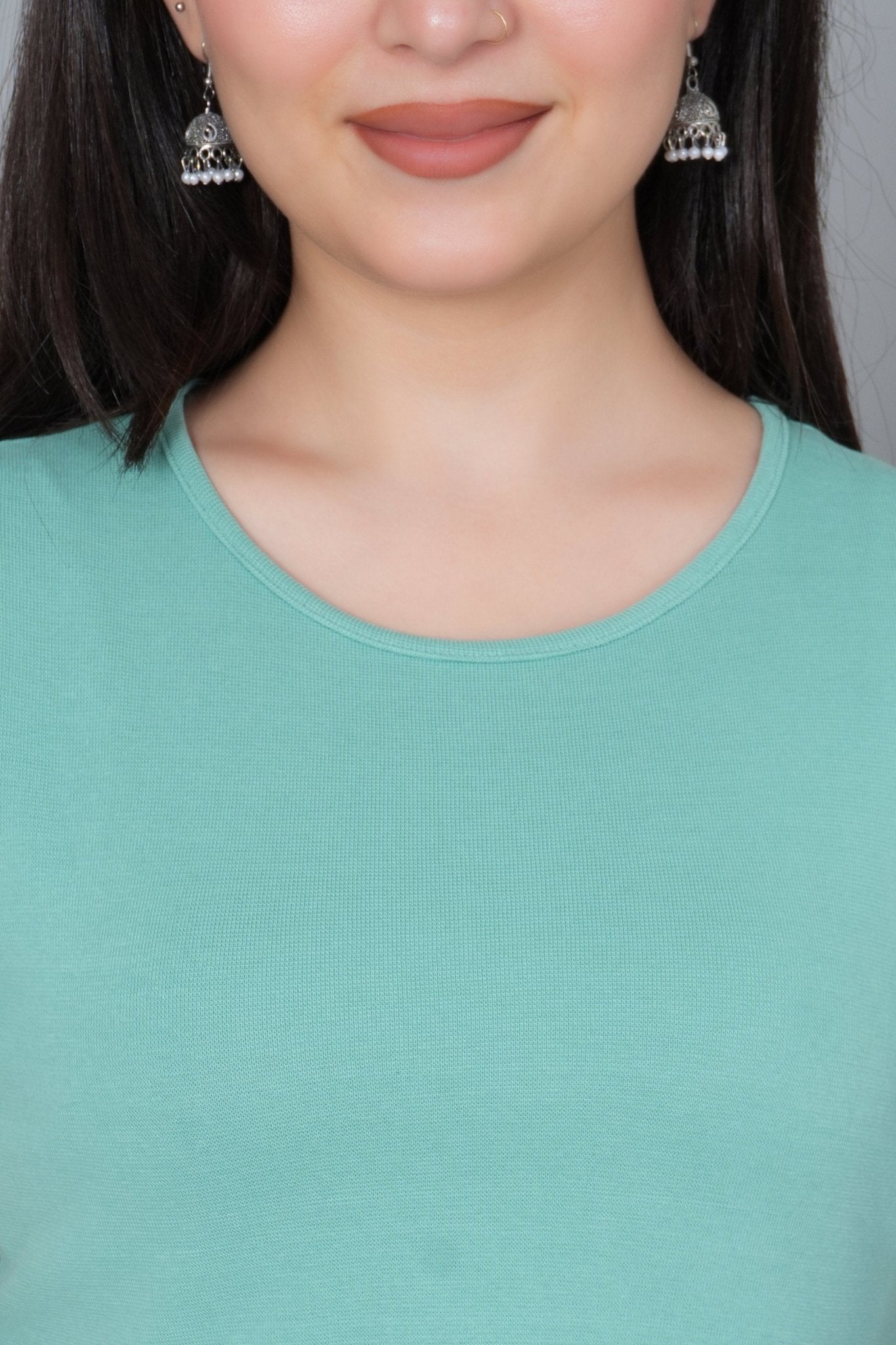 London Forest Rib Crop Tshirt Blouse [ 100% USA HQ Cotton, 280 GSM non transparent fabric ] - Rib crop tshirt blouse