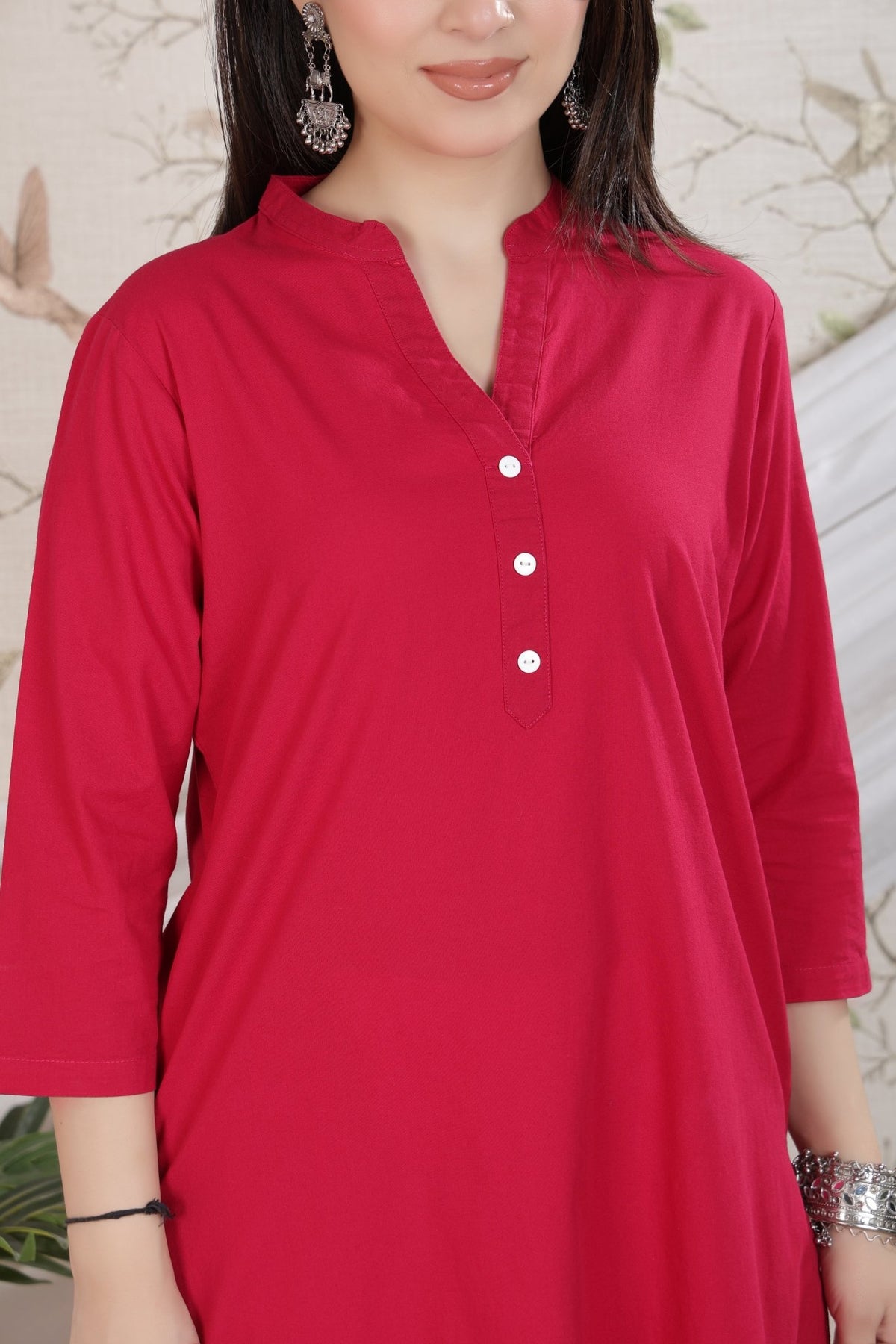 Magenta 100% Premium Cotton Long Kurta -Cotton long kurta