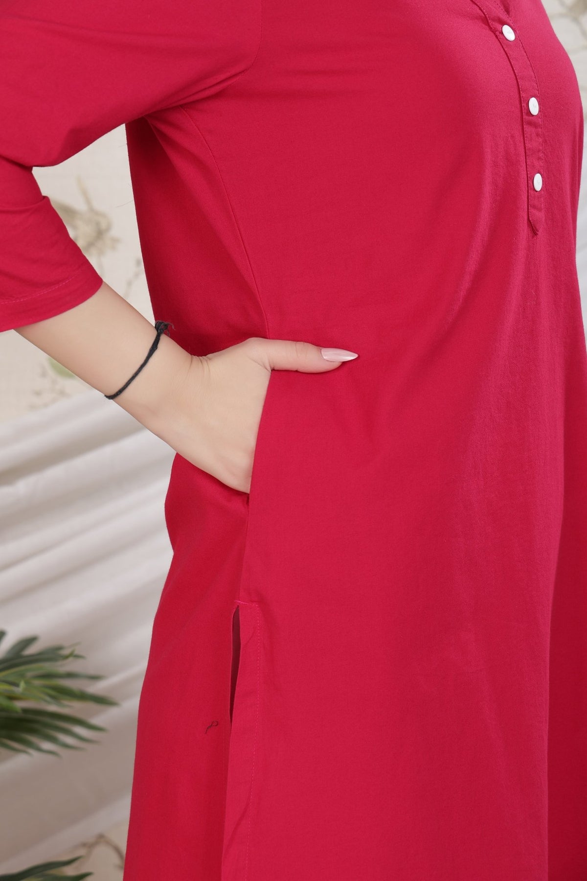 Magenta 100% Premium Cotton Long Kurta -Cotton long kurta
