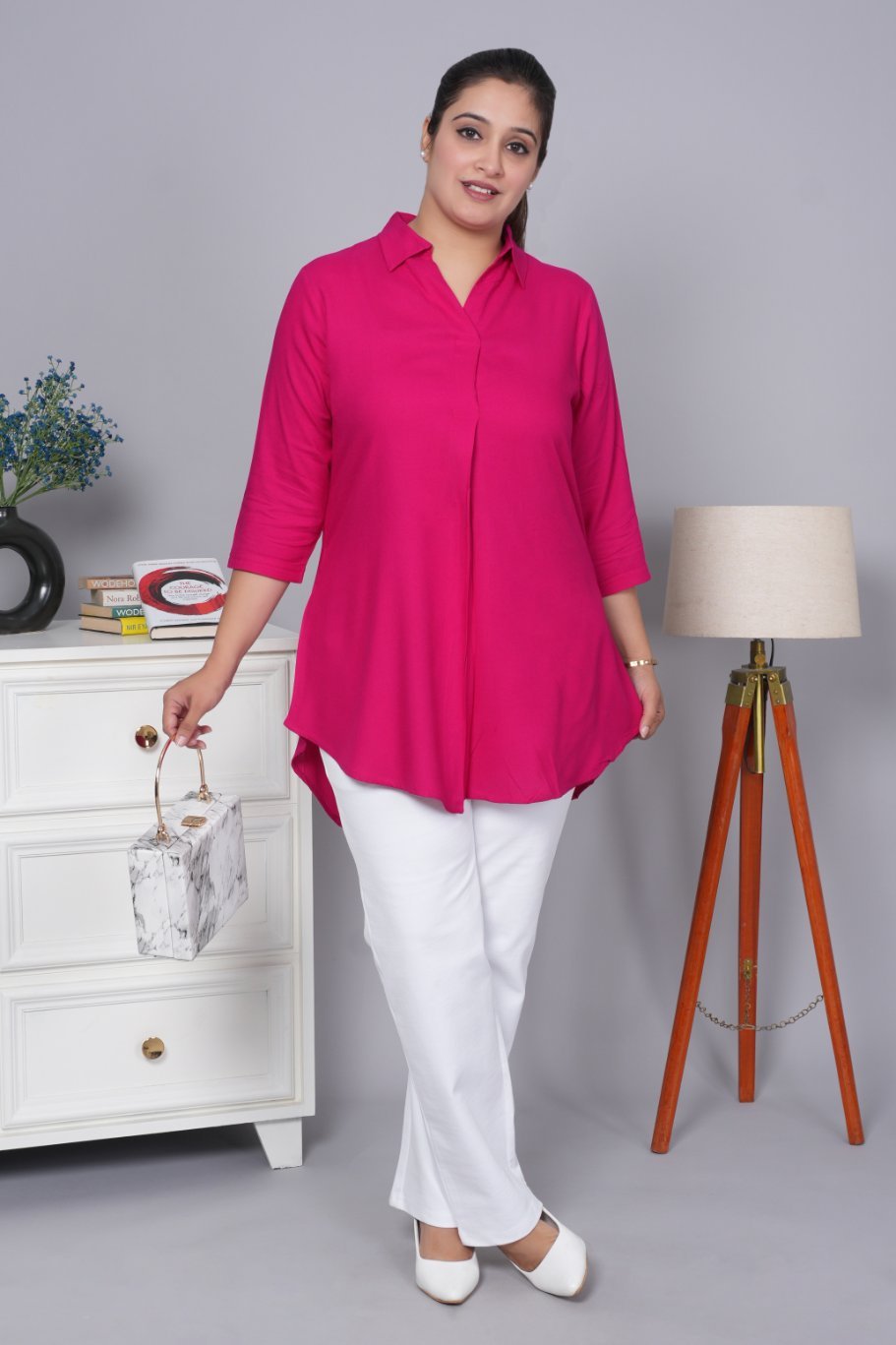 Magenta rayon flare top [ 100% Rayon, Liva Certified ] - Rayon flare top