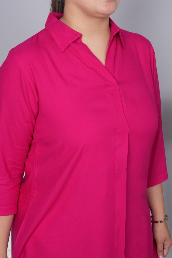 Magenta rayon flare top [ 100% Rayon, Liva Certified ] - Rayon flare top