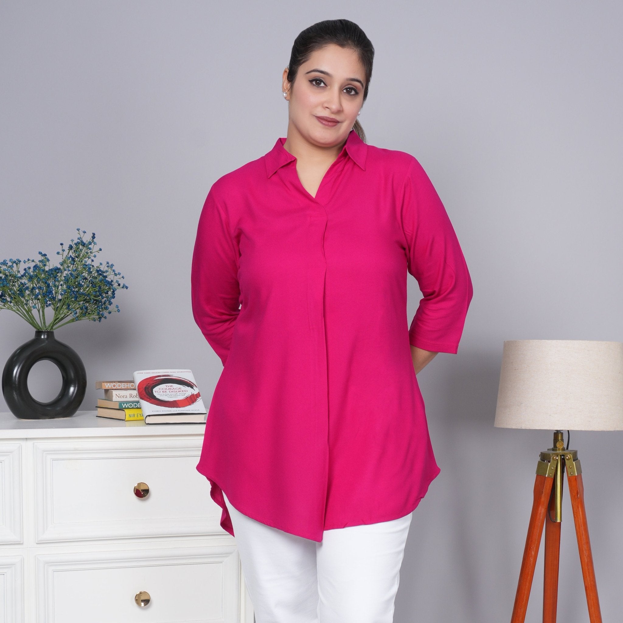 Magenta rayon flare top [ 100% Rayon, Liva Certified ] - Rayon flare top