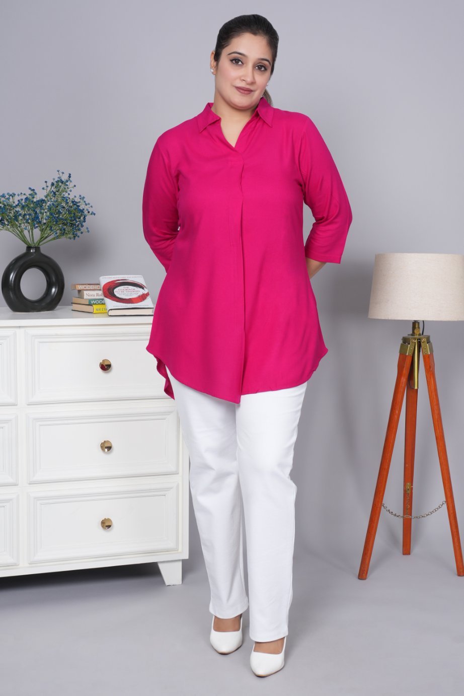 Magenta rayon flare top [ 100% Rayon, Liva Certified ] - Rayon flare top