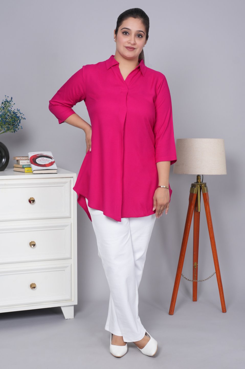 Magenta rayon flare top [ 100% Rayon, Liva Certified ] - Rayon flare top