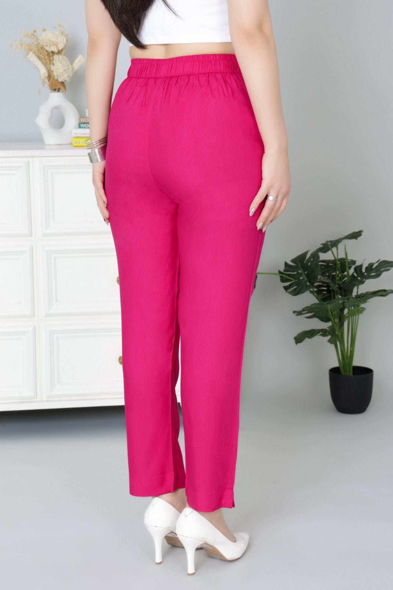 Magenta rayon pant [ 100% Rayon, Liva Certified ] - Rayon pants