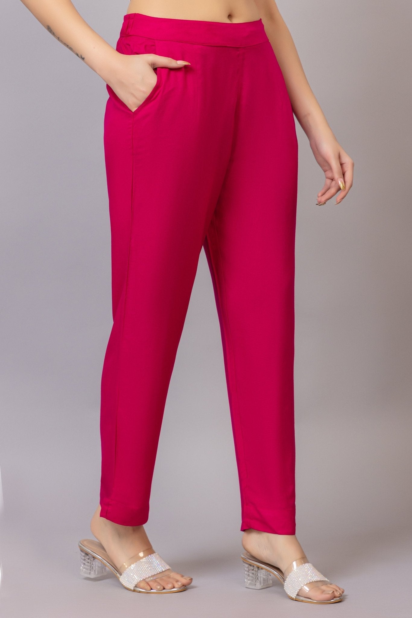Magenta rayon pant [ 100% Rayon, Liva Certified ] - Rayon pants