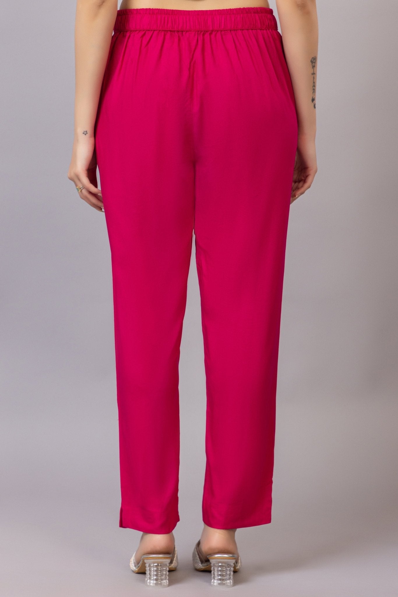 Magenta rayon pant [ 100% Rayon, Liva Certified ] - Rayon pants
