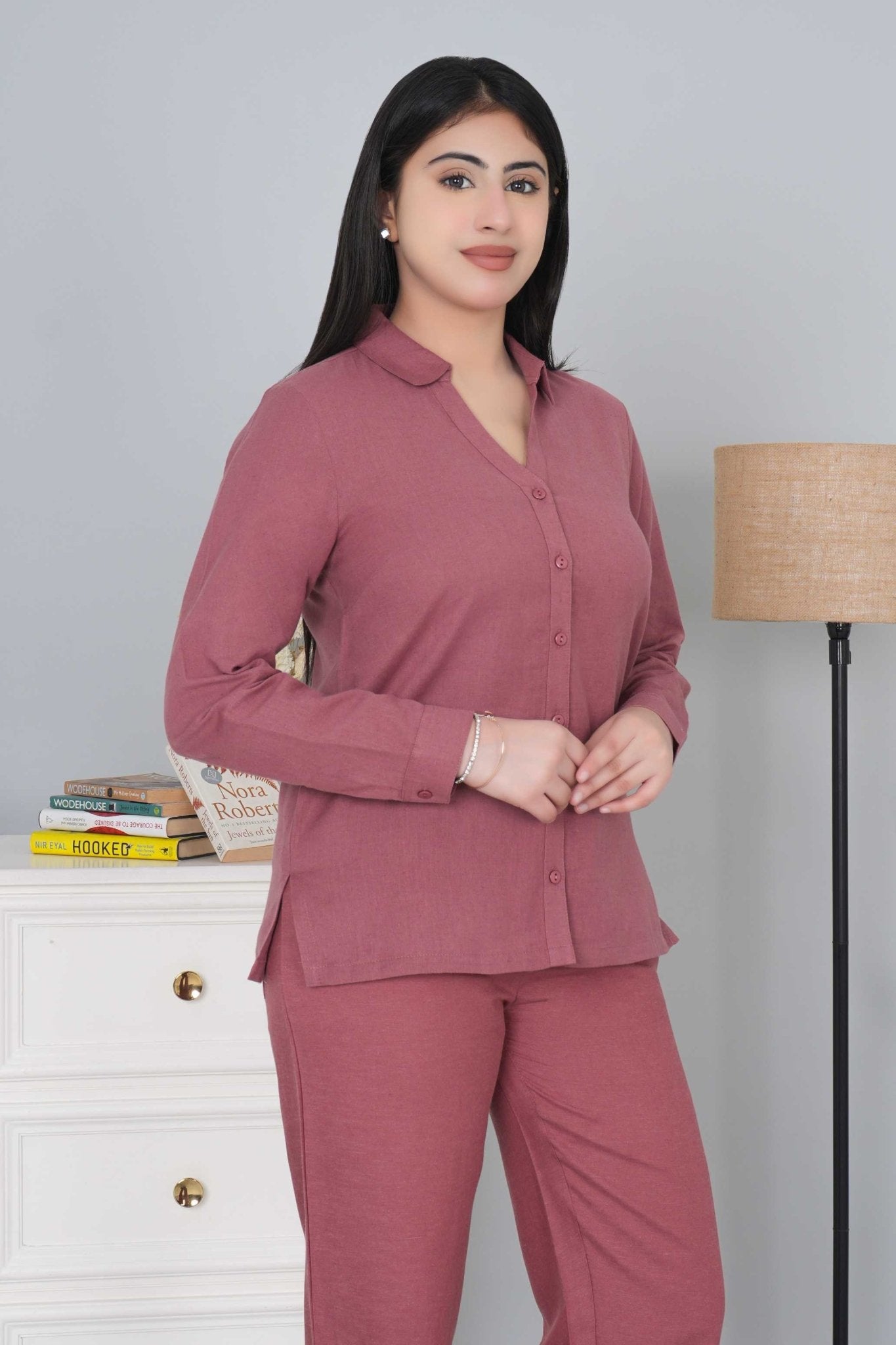 Maroon cotton linen shirts - Linen shirts