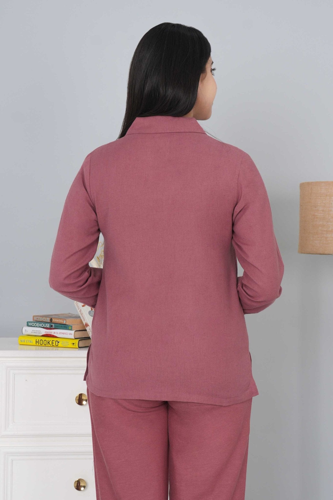 Maroon cotton linen shirts - Linen shirts