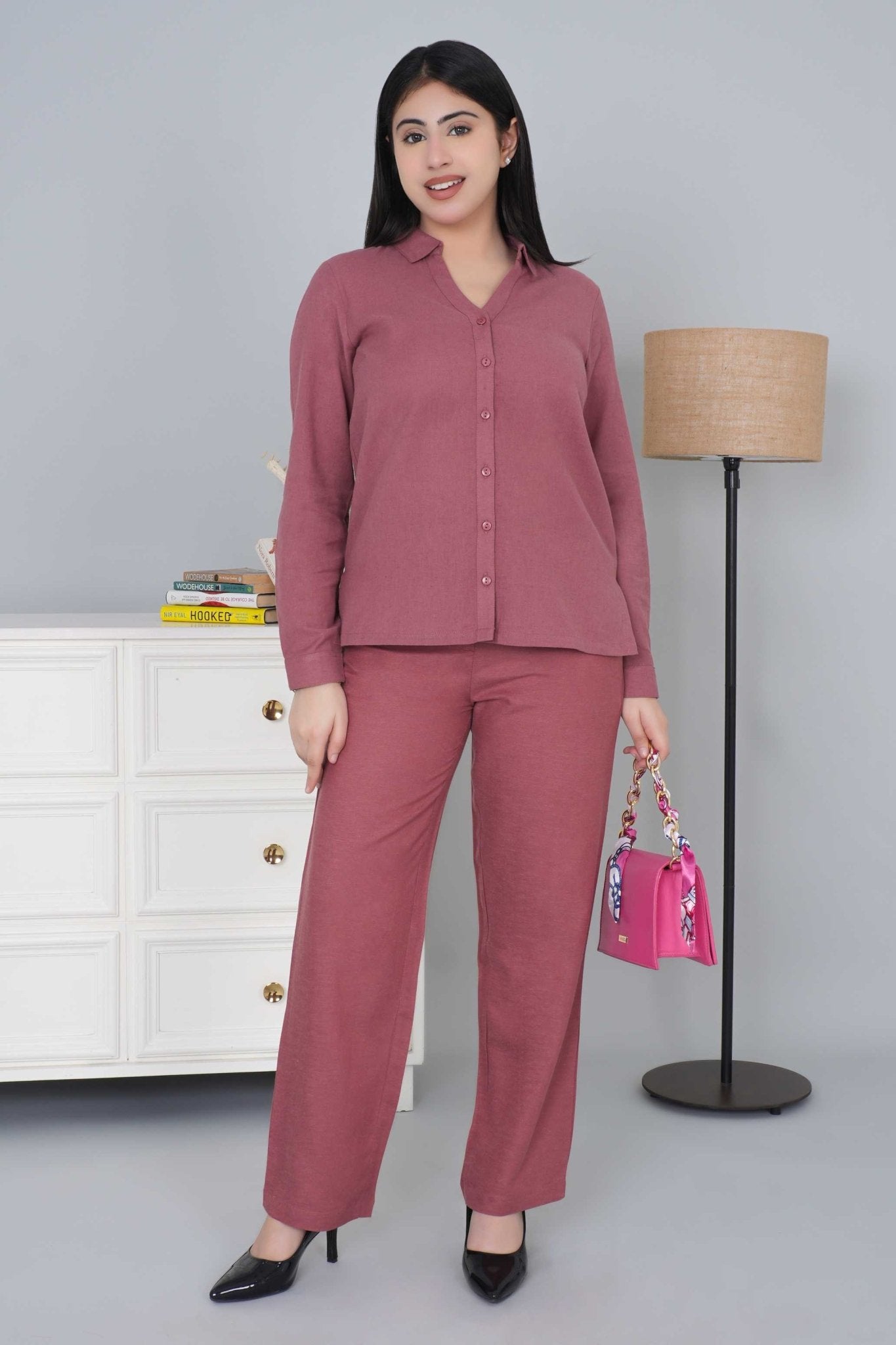 Maroon cotton linen shirts - Linen shirts