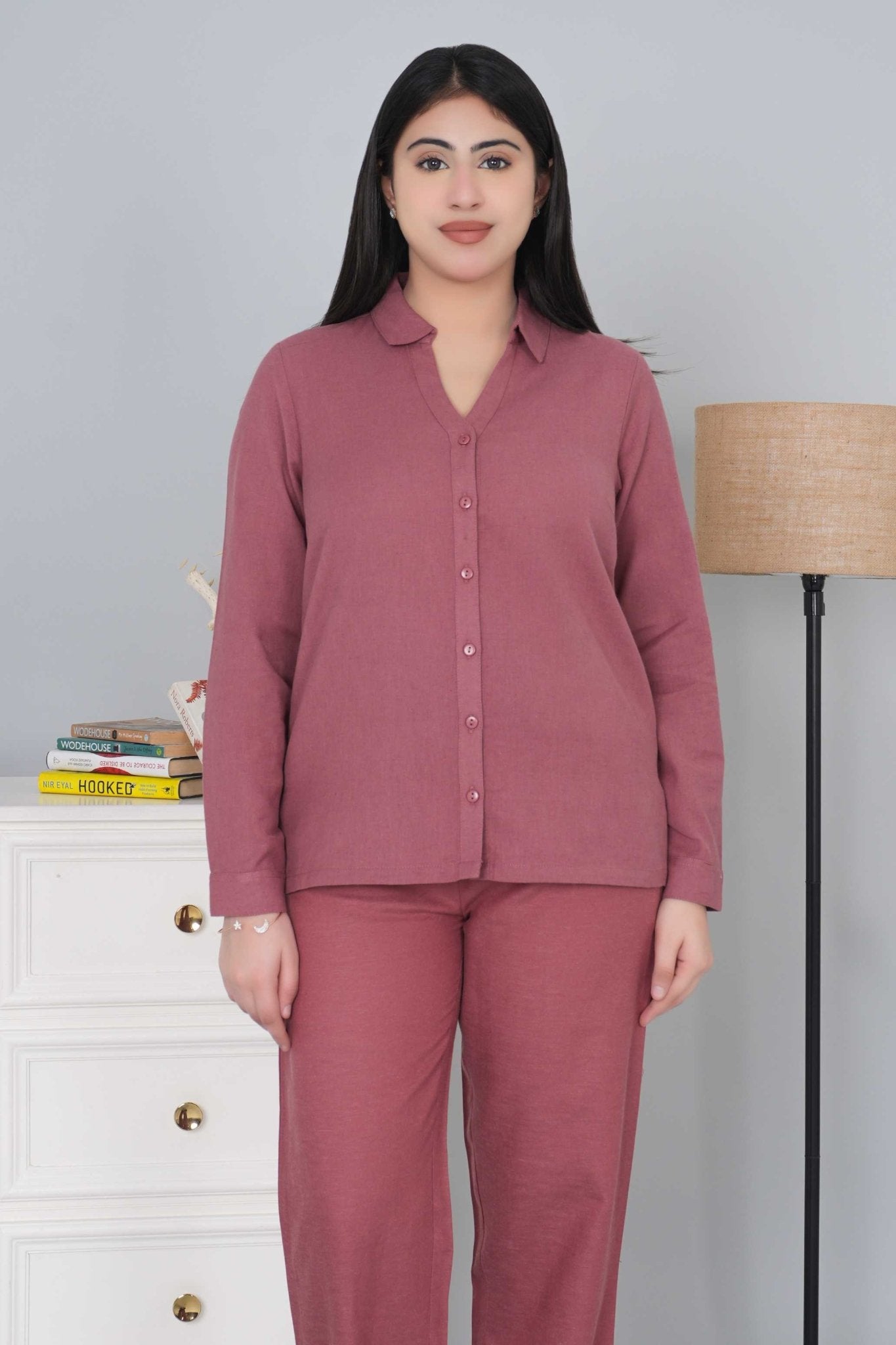 Maroon cotton linen shirts - Linen shirts