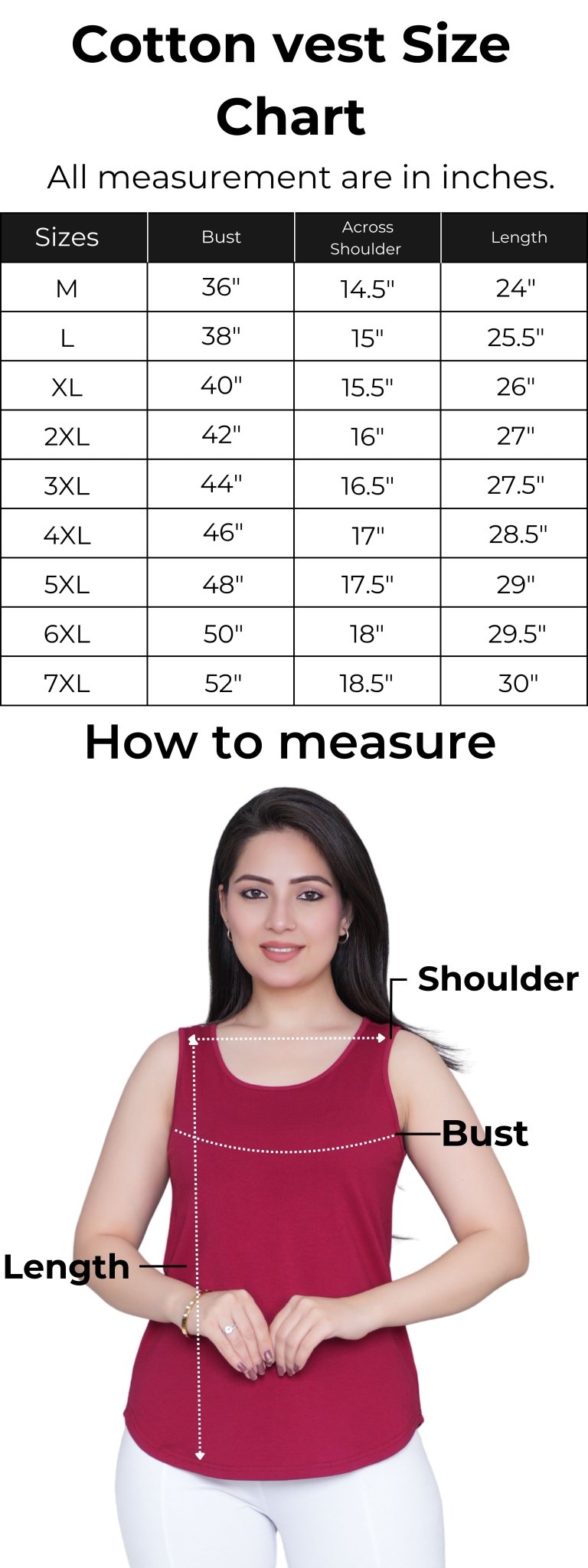 Maroon Cotton vest [100% Cotton spandex] - Cotton vest