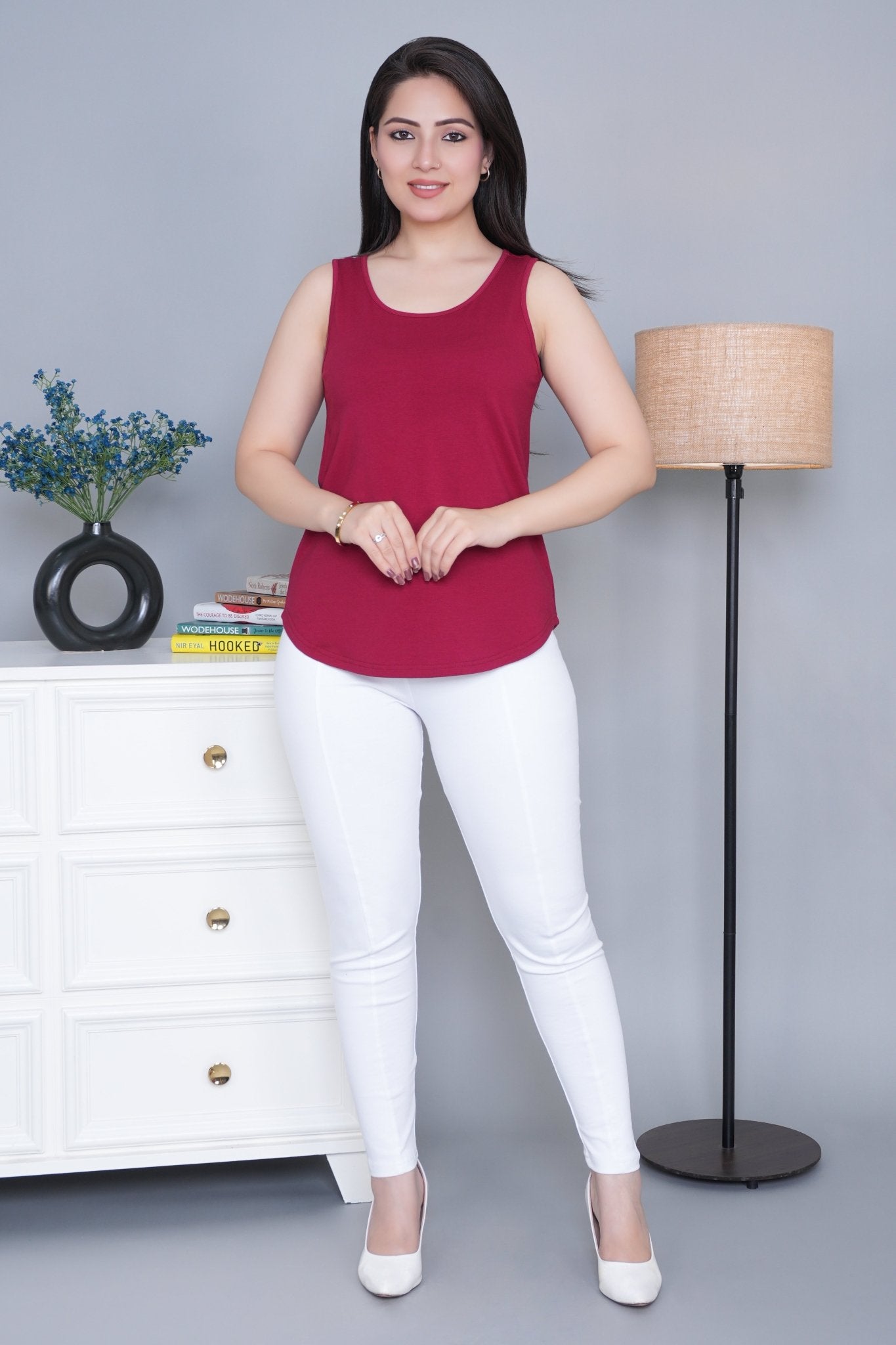 Maroon Cotton vest [100% Cotton spandex] - Cotton vest