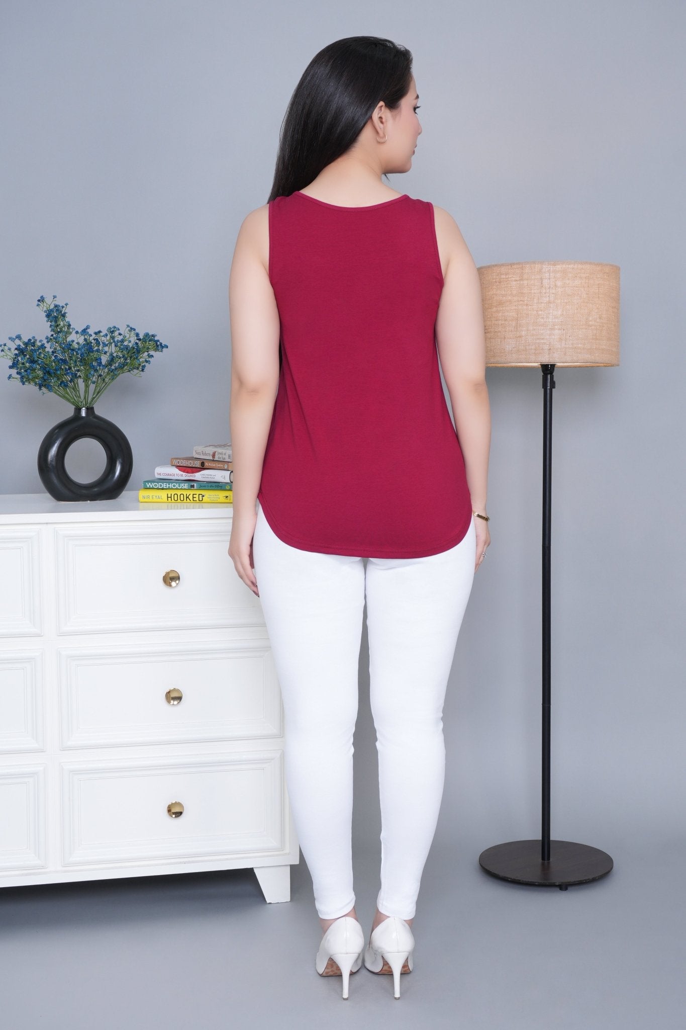 Maroon Cotton vest [100% Cotton spandex] - Cotton vest