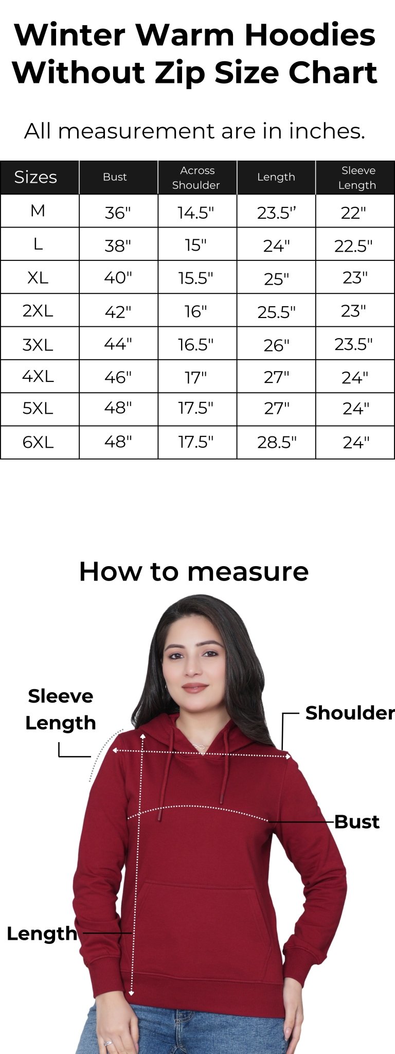 Maroon winter warm hoodies without zip with ultimate comfort - Winter hoodies