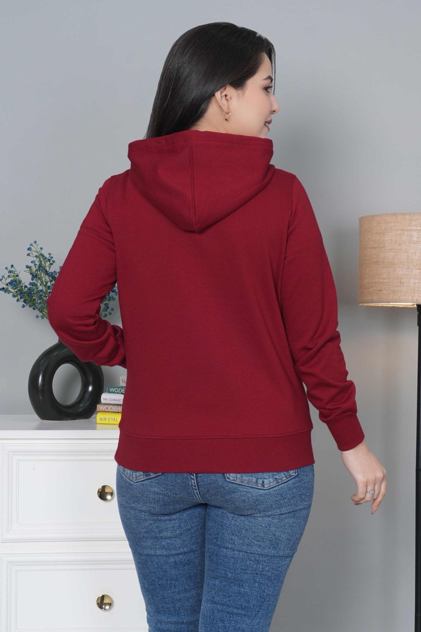 Maroon winter warm hoodies without zip with ultimate comfort - Winter hoodies