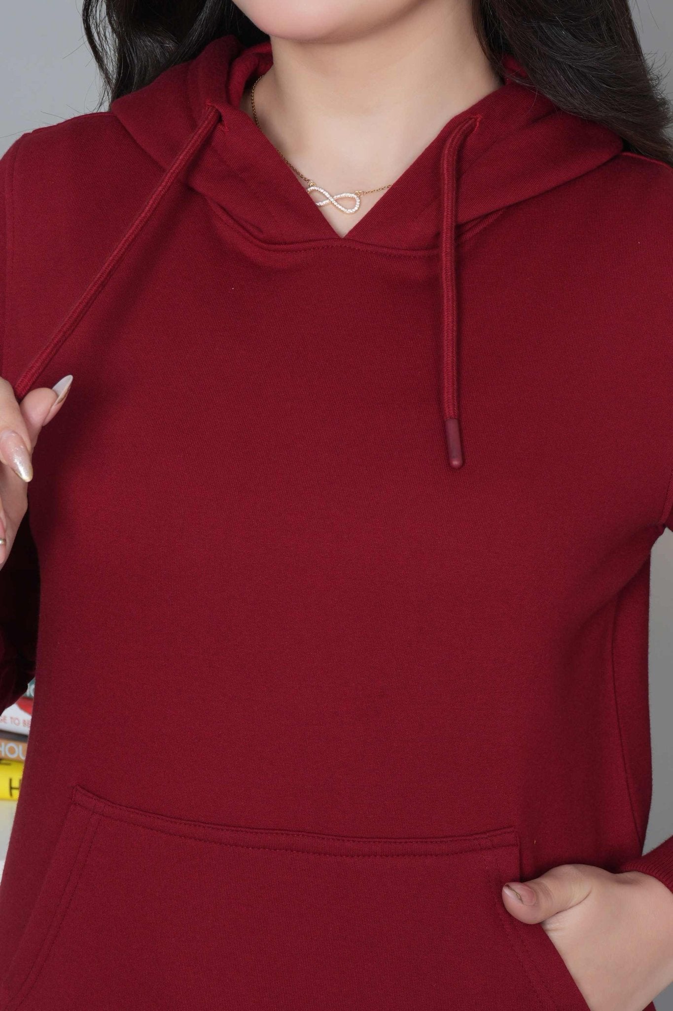 Maroon winter warm hoodies without zip with ultimate comfort - Winter hoodies