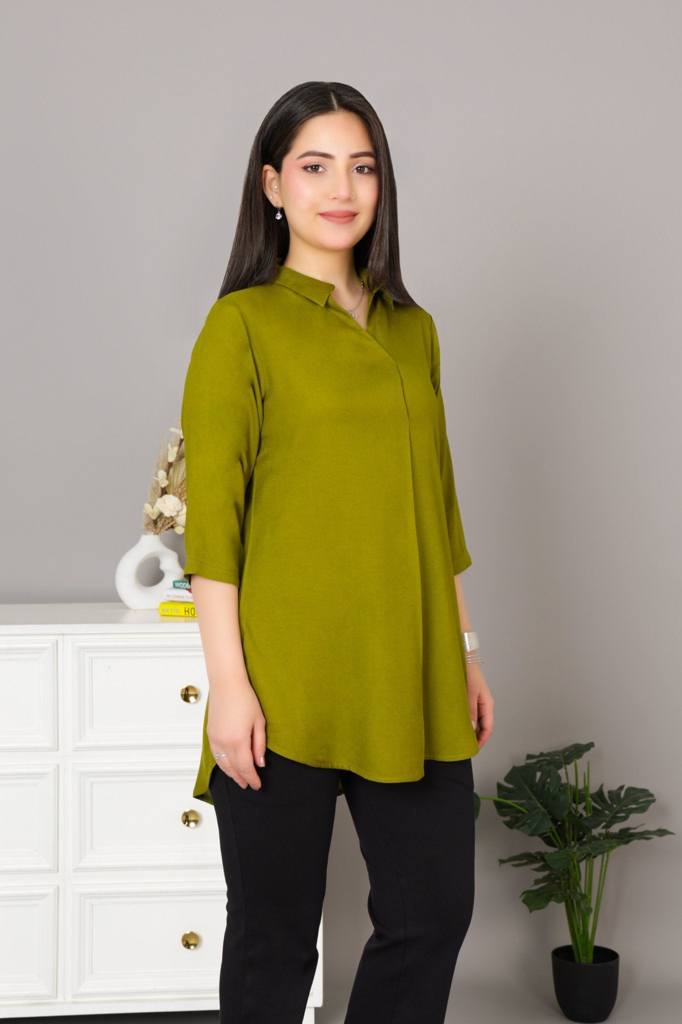 Mehndi rayon flare top [ Premium 100% Rayon, Liva Certified ] - Rayon flare top