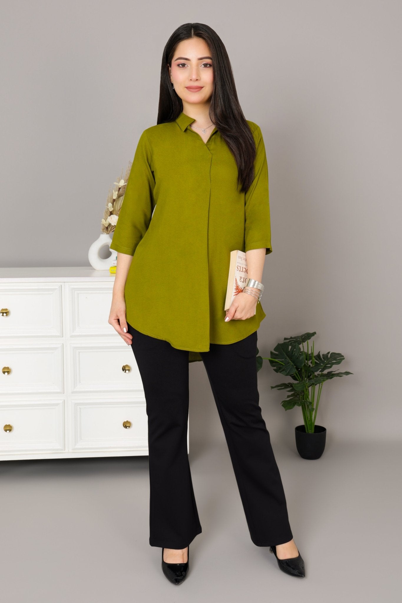 Mehndi rayon flare top [ Premium 100% Rayon, Liva Certified ] - Rayon flare top