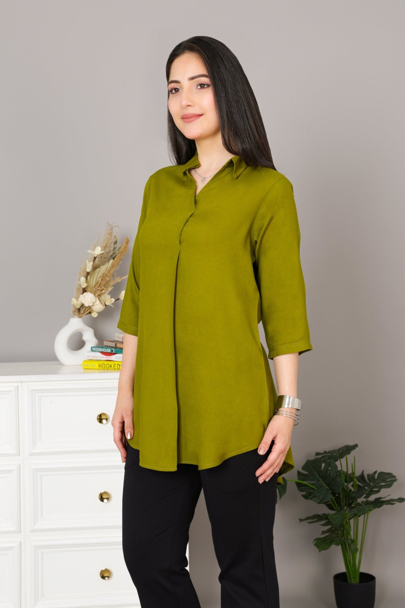 Mehndi rayon flare top [ Premium 100% Rayon, Liva Certified ] - Rayon flare top