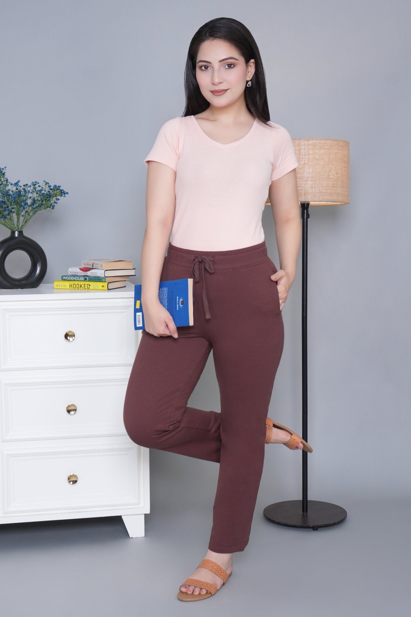 Mocha all day home pants with extra comfort. [100% Cotton Lycra] - All day home pant