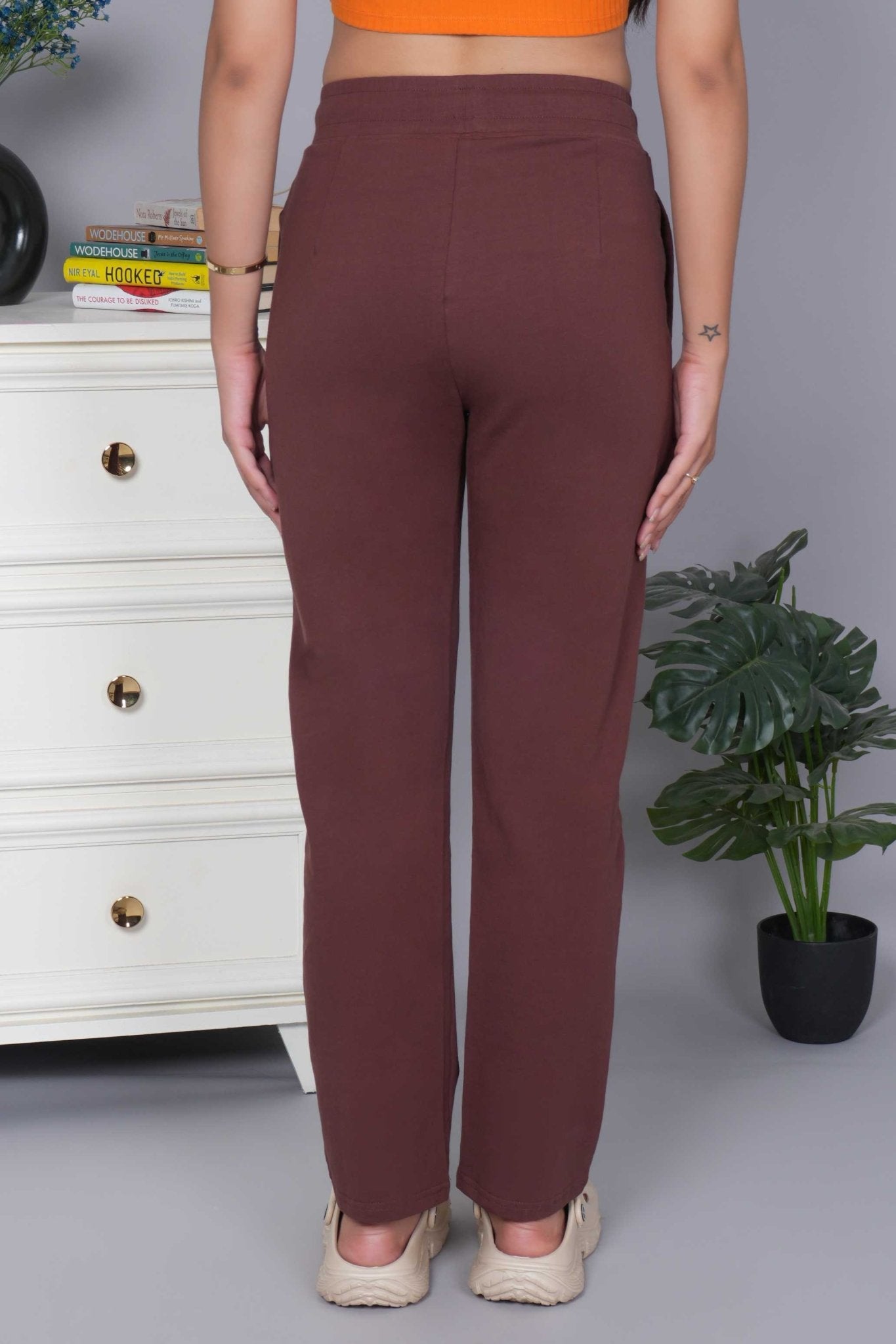 Mocha all day home pants with extra comfort. [100% USA HQ Cotton Lycra] - All day home pant