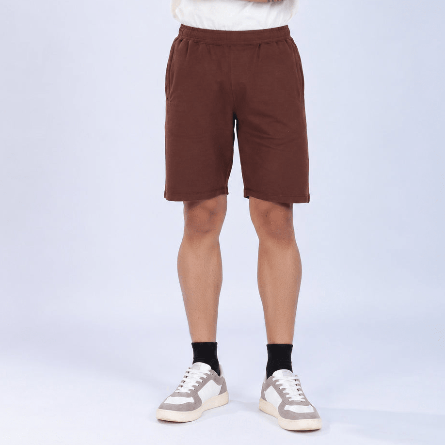 Mocha all day shorts with extra comfort. [100% Cotton Lycra] -All day home shorts