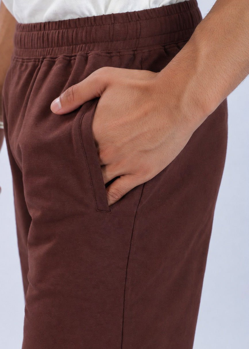 Mocha all day shorts with extra comfort. [100% Cotton Lycra] -All day home shorts