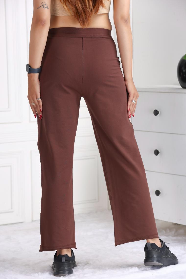 Mocha all day wide flare pants with extra comfort. [100% USA HQ Cotton Lycra] extra flare. - All day wide flare pant