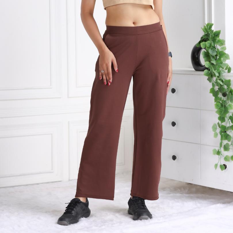 Mocha all day wide flare pants with extra comfort. [100% USA HQ Cotton Lycra] extra flare. - All day wide flare pant