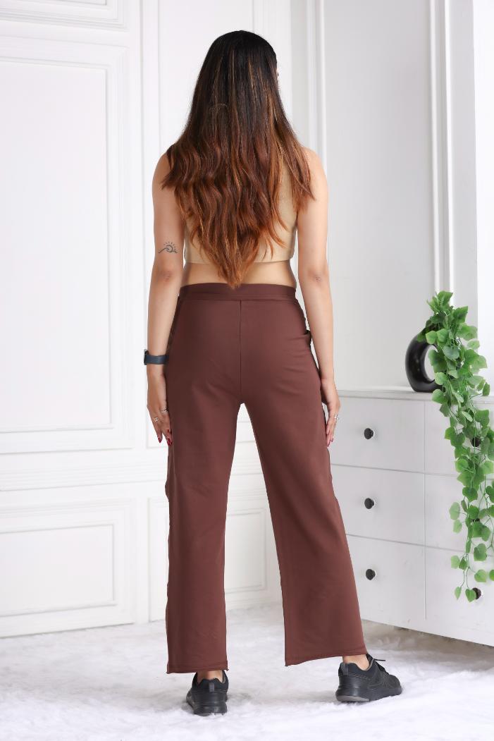 Mocha all day wide flare pants with extra comfort. [100% USA HQ Cotton Lycra] extra flare. - All day wide flare pant