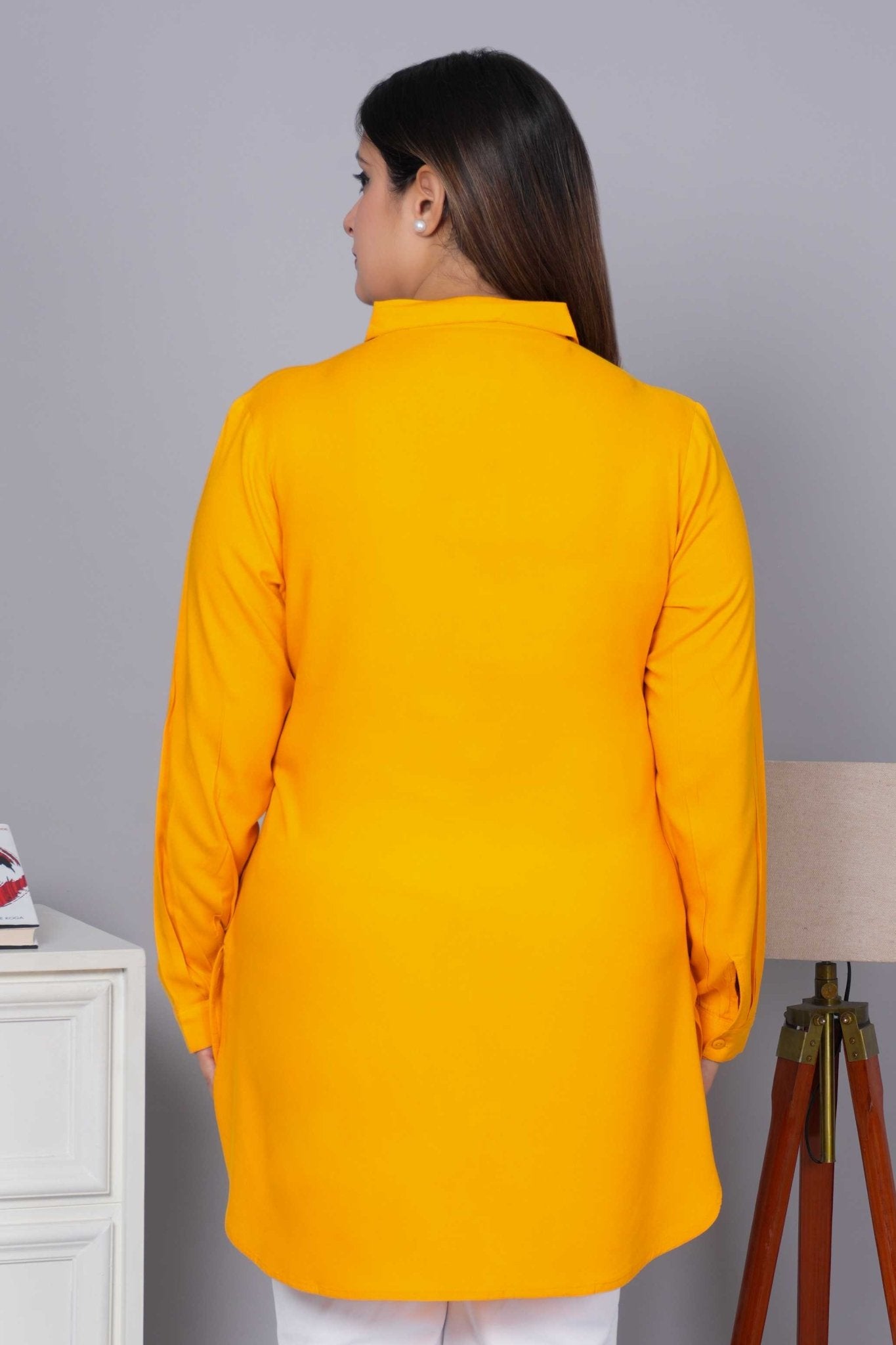 Mustard Longline shirt [ 100% Rayon, Liva Certified ] - Long line shirt