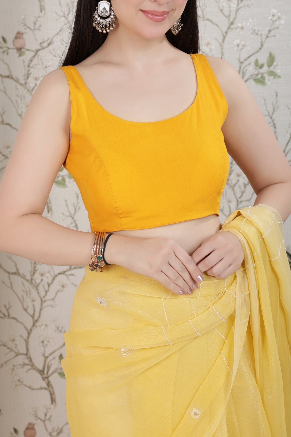 Mustard rayon blouse [ Premium 100% Rayon, Liva Certified ] -Rayon blouse