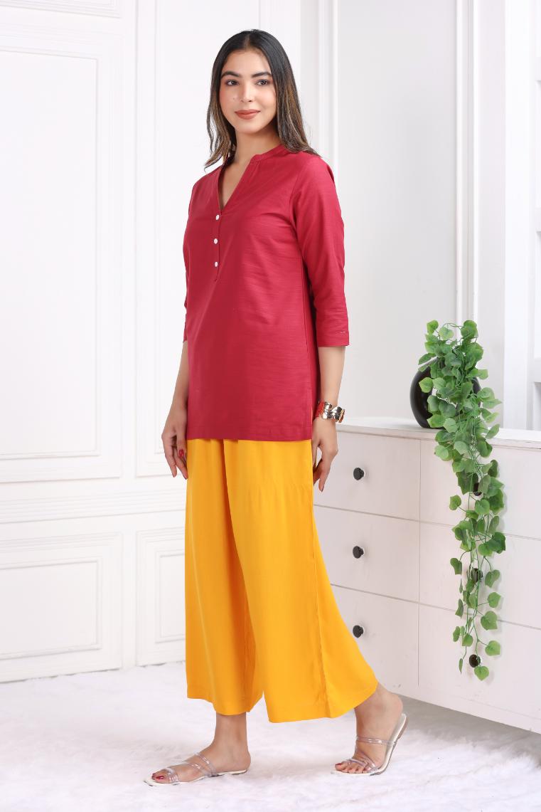 Mustard rayon palazzo [ 100% Rayon, Liva Certified ] - Palazzo